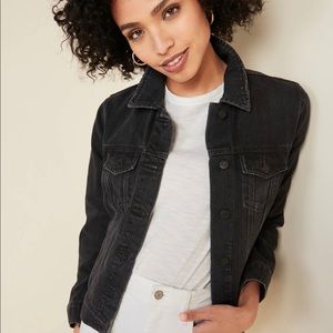 OLD NAVY BLACK DISTRESSED DENIEM JEAN JACKET size Extra Small